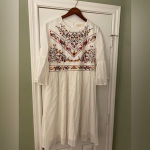 Embroidered white dress
